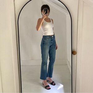 Frame Le High Flare Cropped Jeans in Cairo